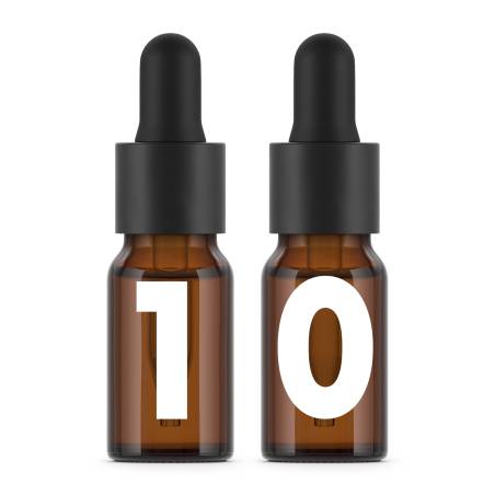 Bouteilles en verre ambré 10 ml avec pipette x10 unités. Haute qualité.