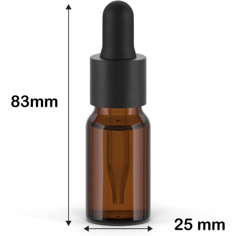 Mesures bouteilles en verre ambré de haute qualité Din18 410 avec pipette en verre.