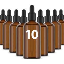 Bottiglia vetro ambra 100ml - Tappo pipetta - Confezione da 10