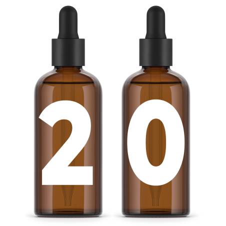 100ml Amber Glass Bottle + Pipette Dropper Cap - 20 sets