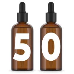 100ml Amber Glass Bottle + Pipette Dropper Cap - 50 sets