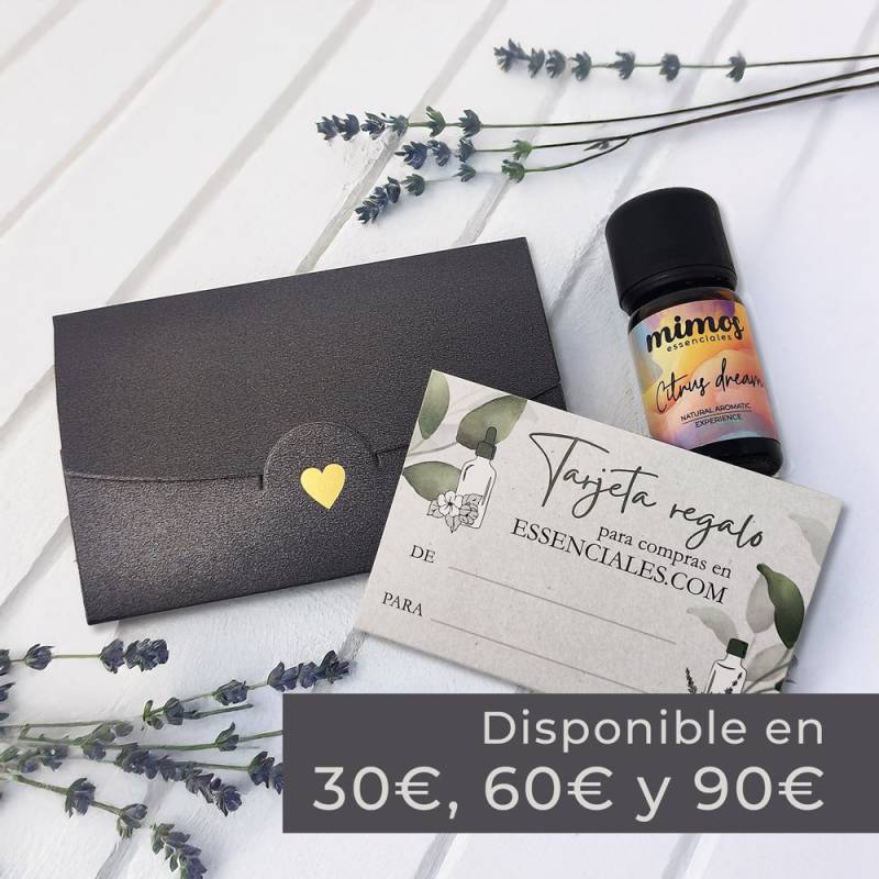 Tarjeta Regalo para compras en Essenciales.com. Tu tienda de aceites esencias y cosmética natural.