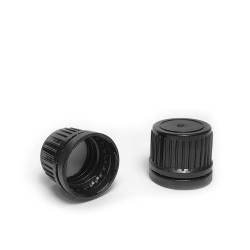 Tappo nero Din18 zigrinato con disco
