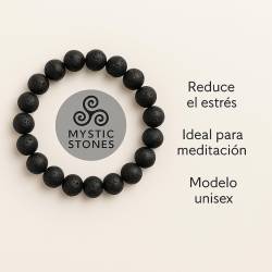 Bracciale con perline di pietra vulcanica