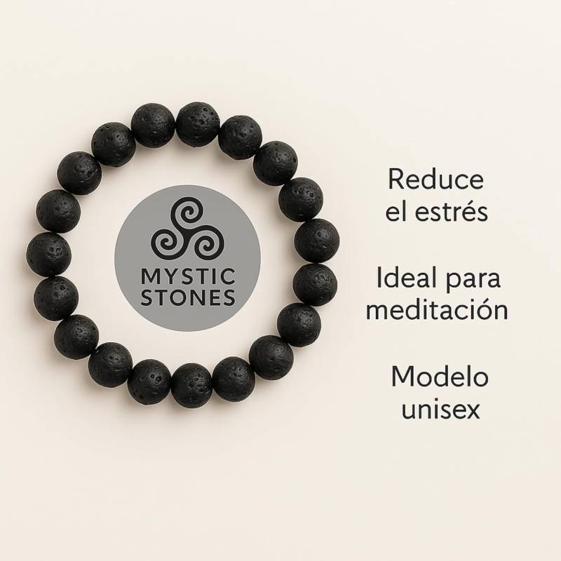 Pulseira de contas Pedra Vulcânica