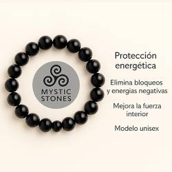 Bracelet de perles en obsidienne noire