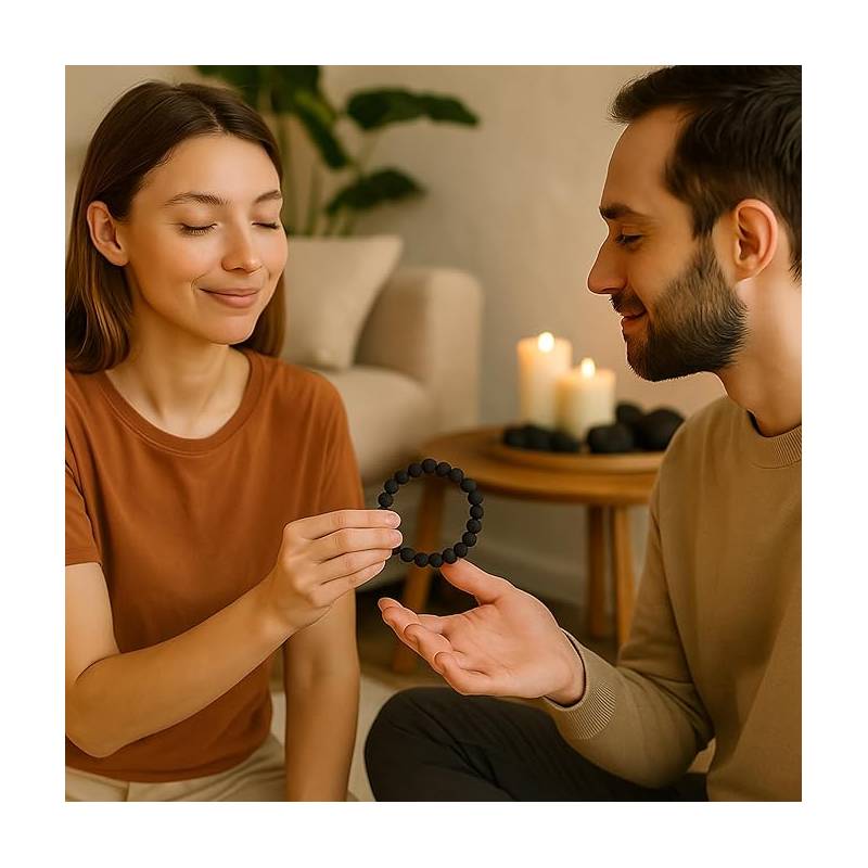 Pulseira de contas Obsidiana Negra