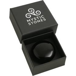 Flacher schwarzer Obsidianstein