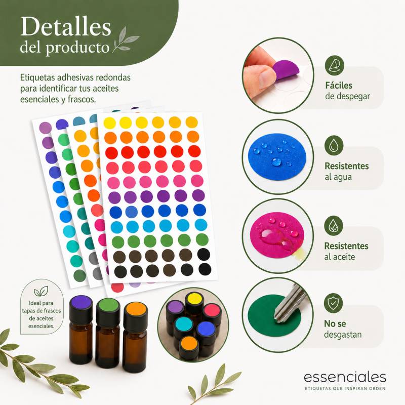 Etiquetas adesivas redondas coloridas - gomets