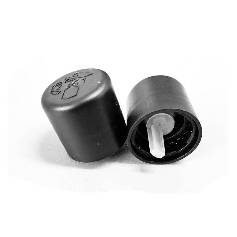 Tapón negro con gotero para botella vidrio din18