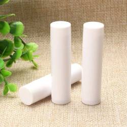Tubos barra labial vazios, cor branca, pacote com 7 unidades.