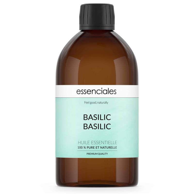 Aceite esencial de Albahaca basílico, 100% puro y natural,  500 ml.