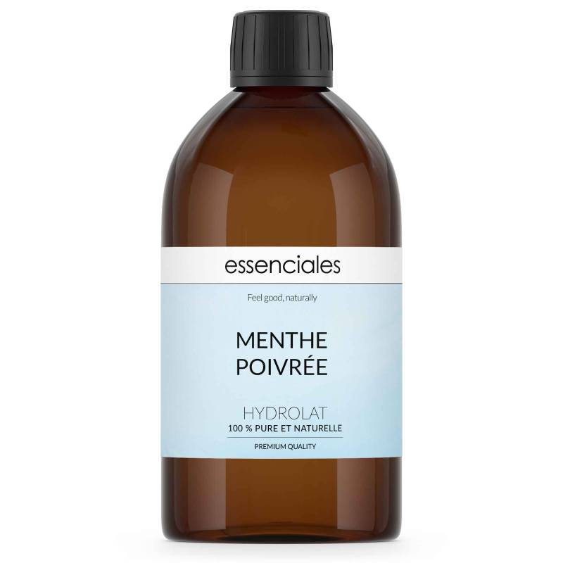 Agua de menta piperita, hidrolato 100% puro y natural, 500 ml.