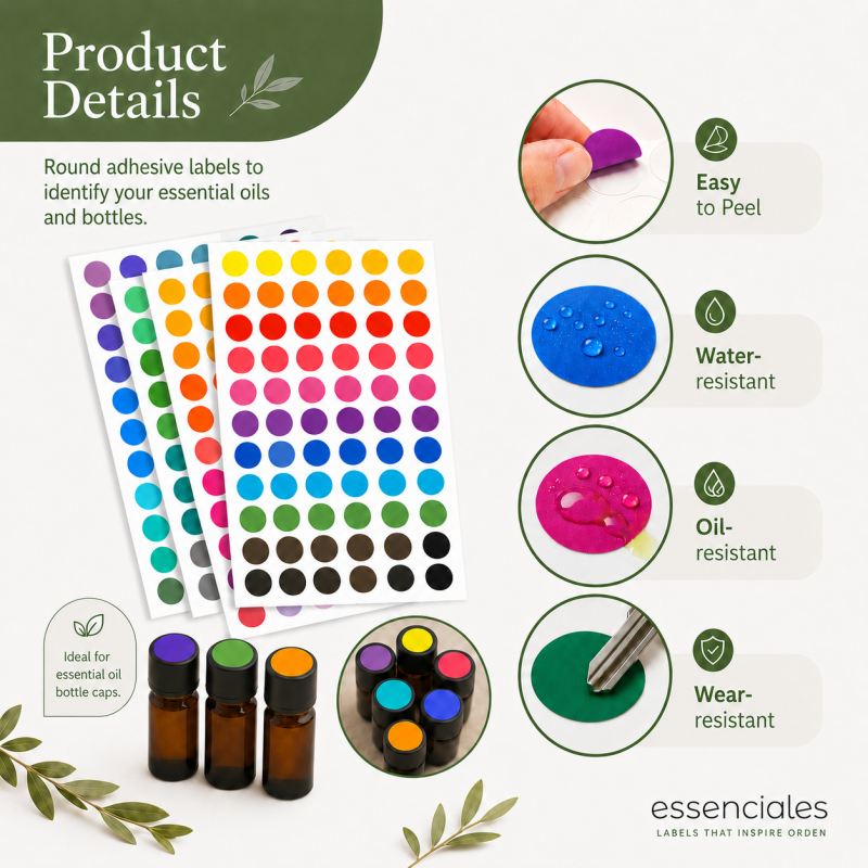 Round coloured adhesive labels - dot stickers